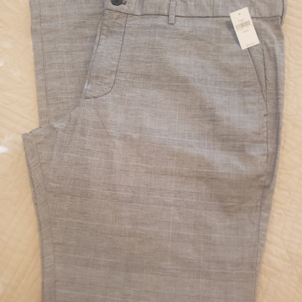 Mens GAP Glen plaid slim fit pants 42x34